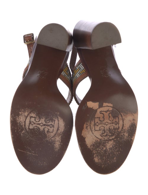 Tory Burch Leather Printed T-Strap Sandals