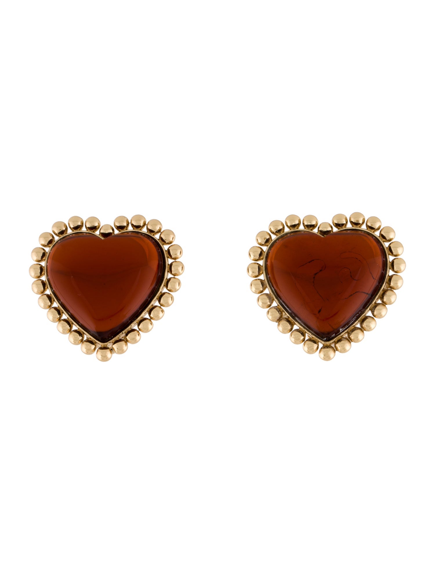 Tory Burch Resin Heart Clip-On Earrings