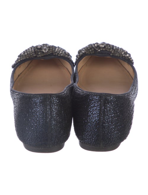 Tory Burch Glitter Crystal Embellishments Ballet Flats