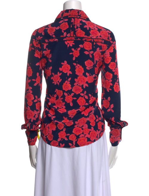 Tory Burch Silk Floral Print Button-Up Top