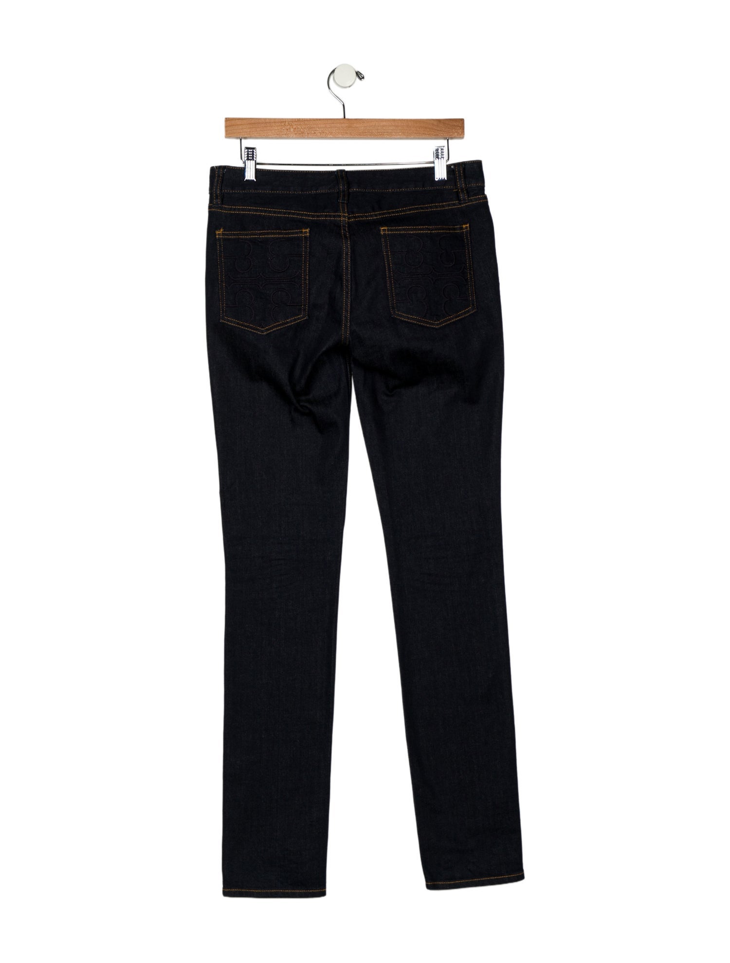Tory Burch Low-Rise Straight Leg Jeans