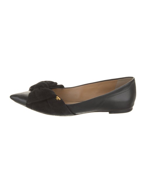Tory Burch Leather Bow Accents Ballet Flats