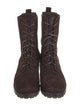Tory Burch Suede Leather Trim Embellishment Combat Boots
