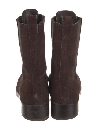 Tory Burch Suede Leather Trim Embellishment Combat Boots