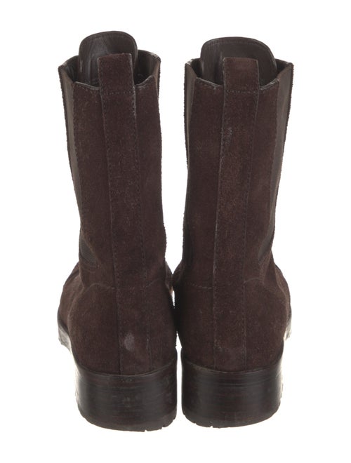 Tory Burch Suede Leather Trim Embellishment Combat Boots