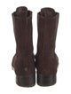 Tory Burch Suede Leather Trim Embellishment Combat Boots