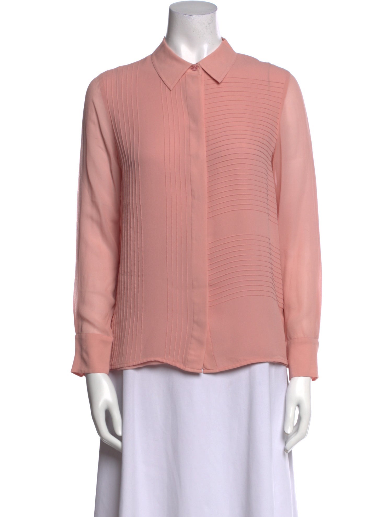 Tory Burch Silk Long Sleeve Button-Up Top