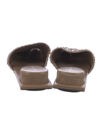 Tory Burch Suede Crystal Embellishments Mules