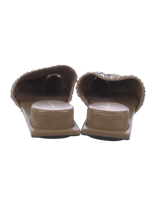 Tory Burch Suede Crystal Embellishments Mules