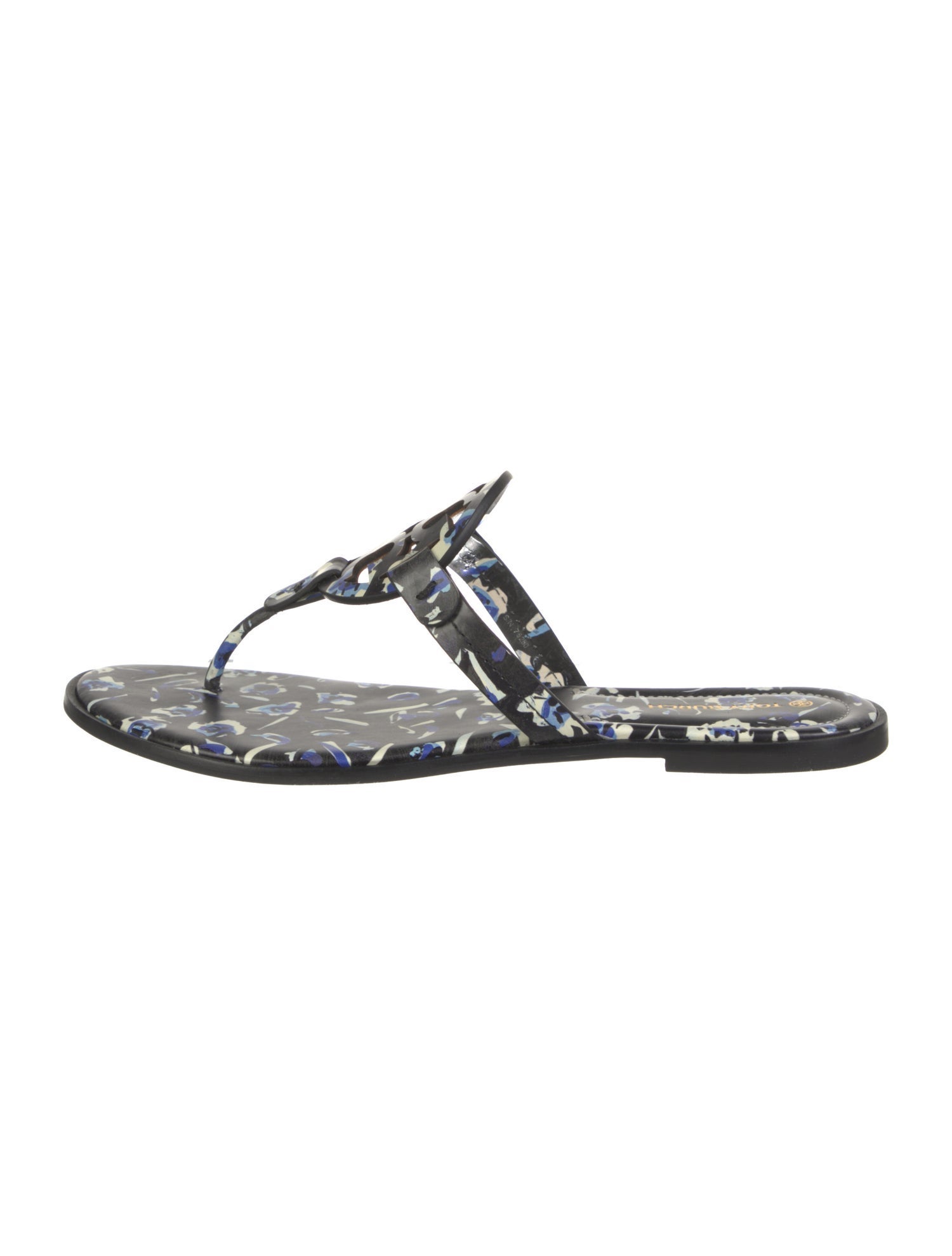 Tory Burch Leather Printed T-Strap Sandals