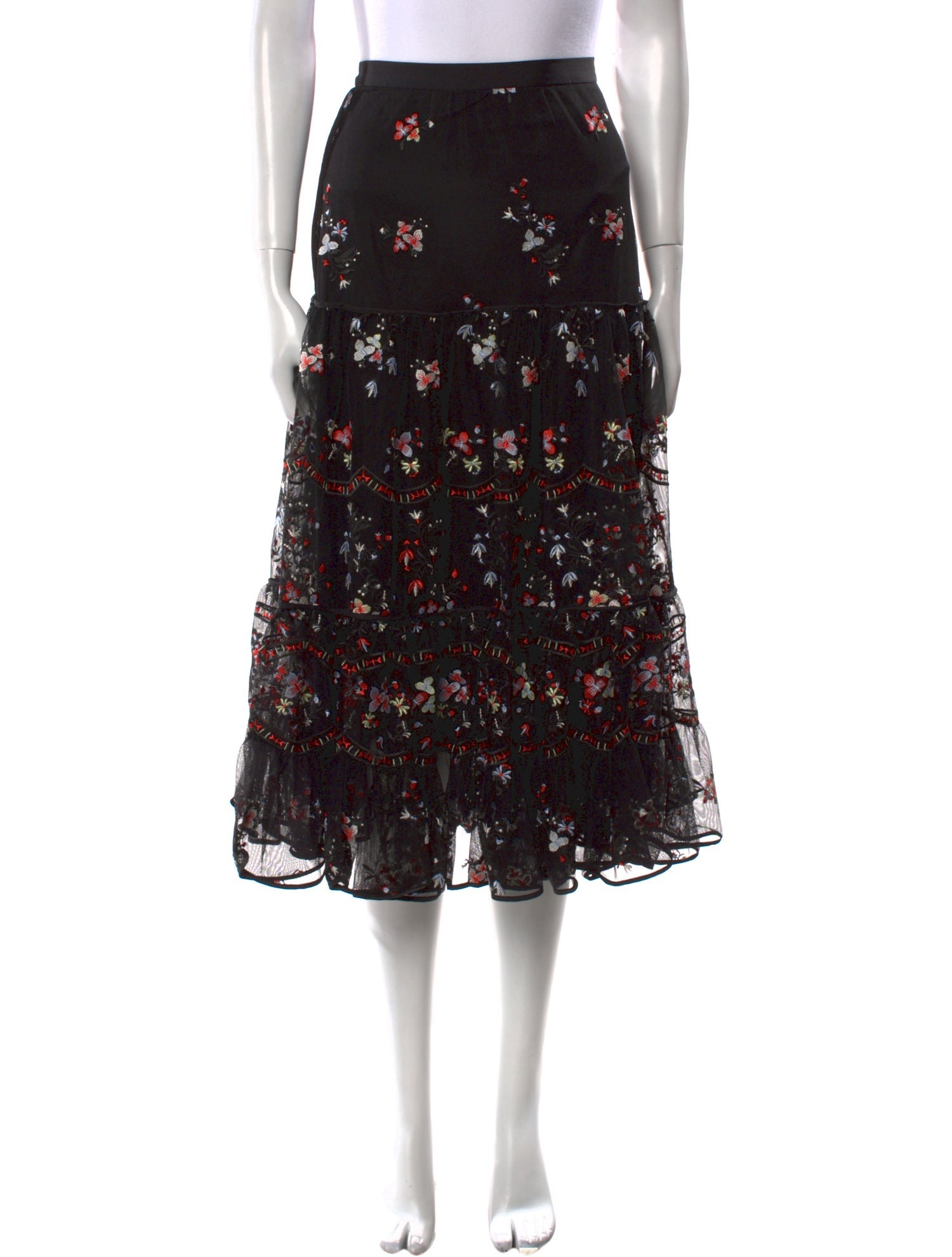 Tory Burch Floral Print Knee-Length Skirt