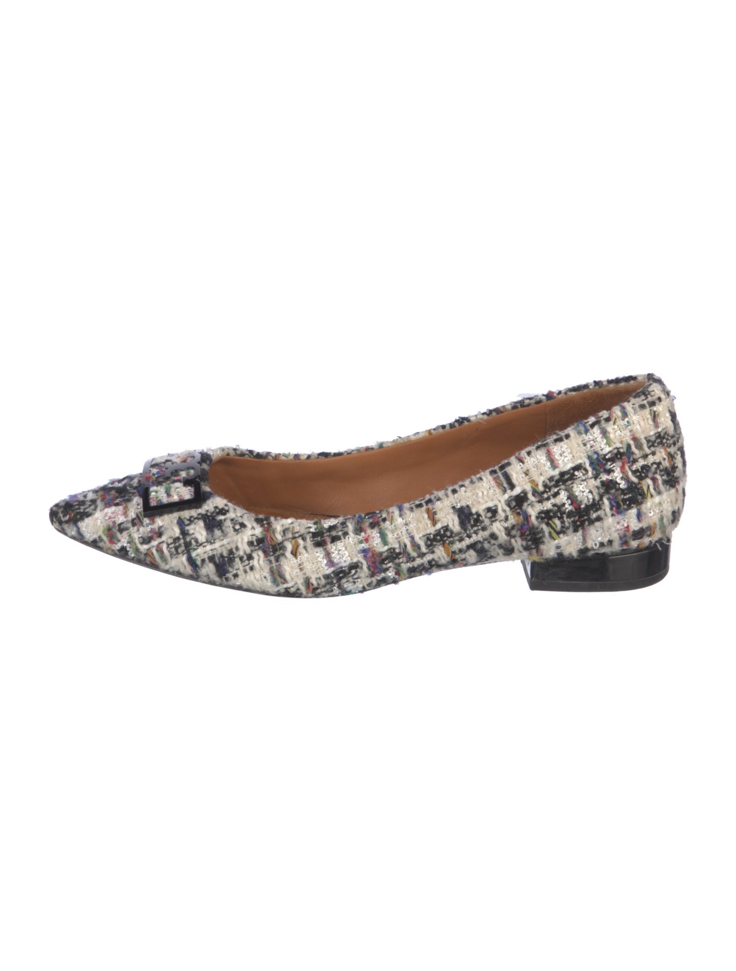 Tory Burch Tweed Tweed Pattern Ballet Flats
