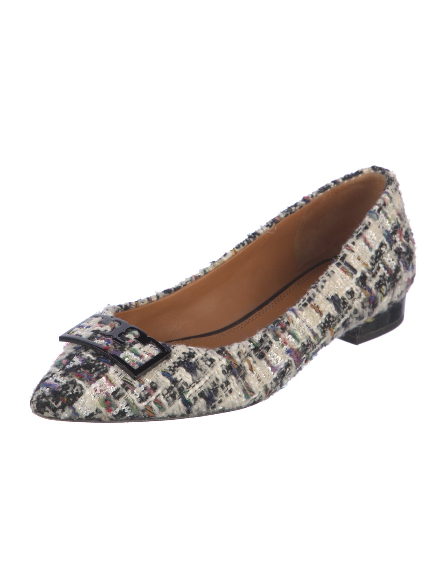 Tory Burch Tweed Tweed Pattern Ballet Flats