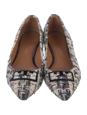 Tory Burch Tweed Tweed Pattern Ballet Flats
