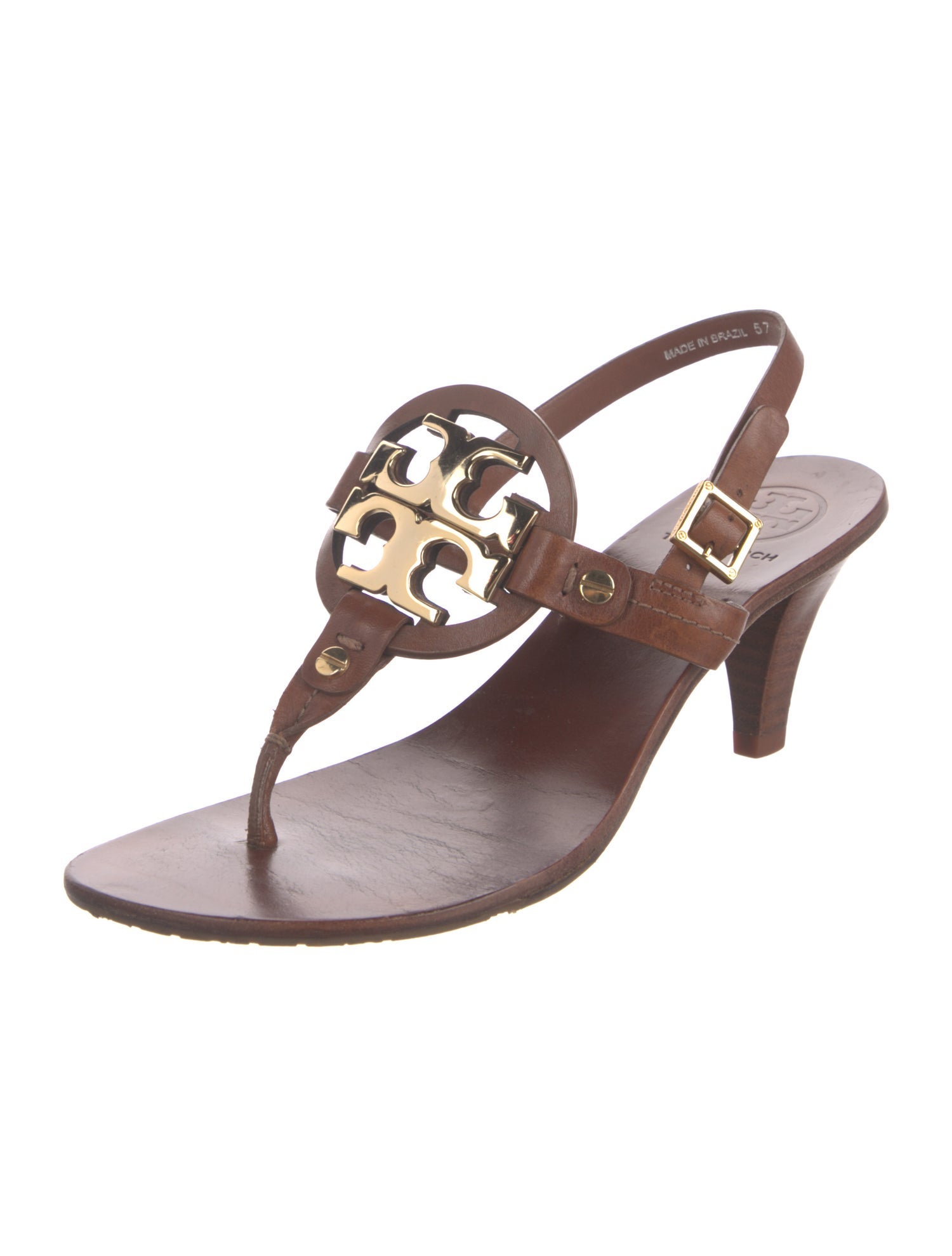 Tory Burch Leather T-Strap Sandals