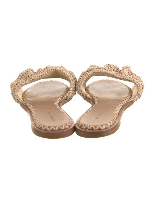 Tory Burch Raffia Ruffle Embellishment Slides