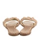 Tory Burch Raffia Ruffle Embellishment Slides