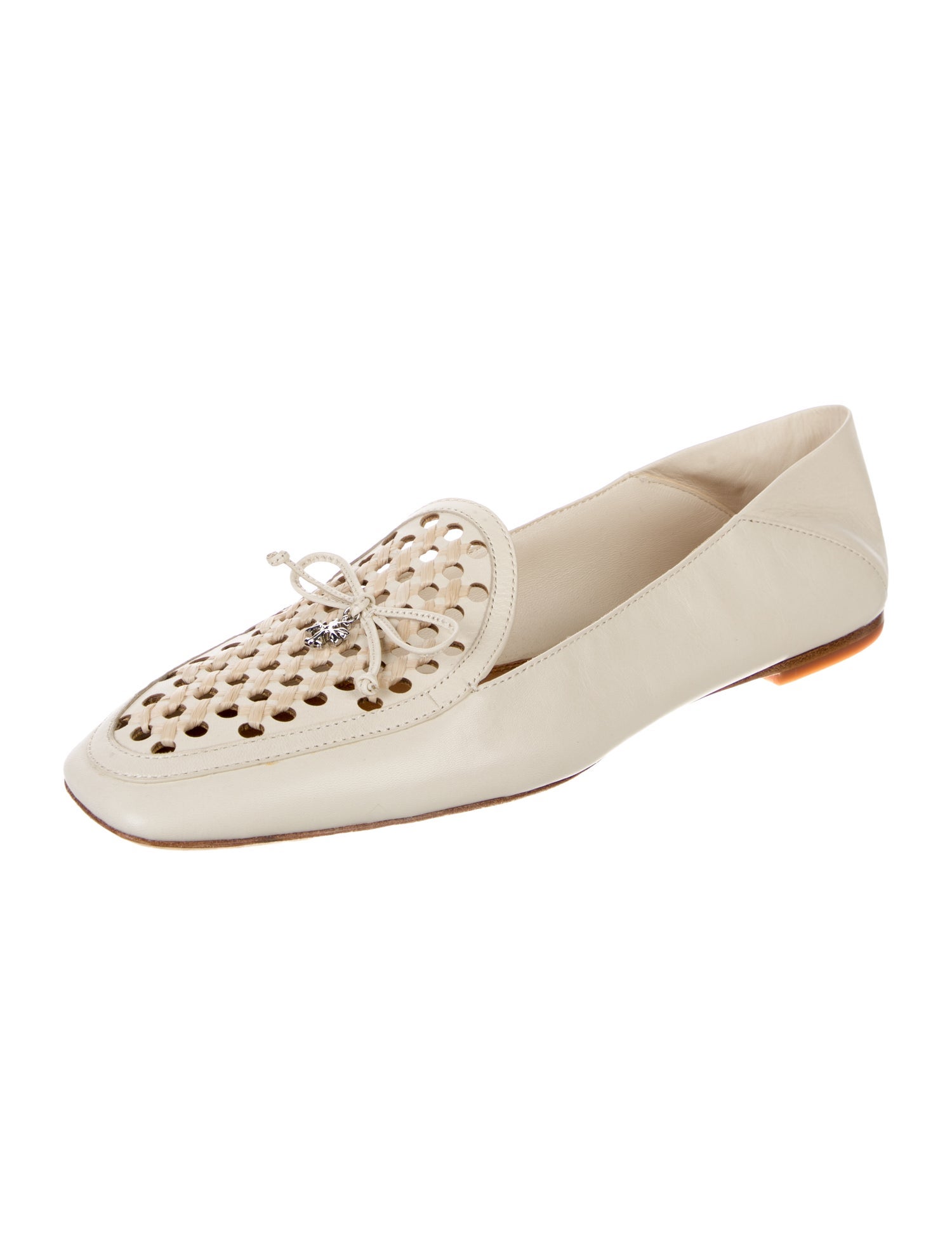 Tory Burch Leather Bow Accents Loafers