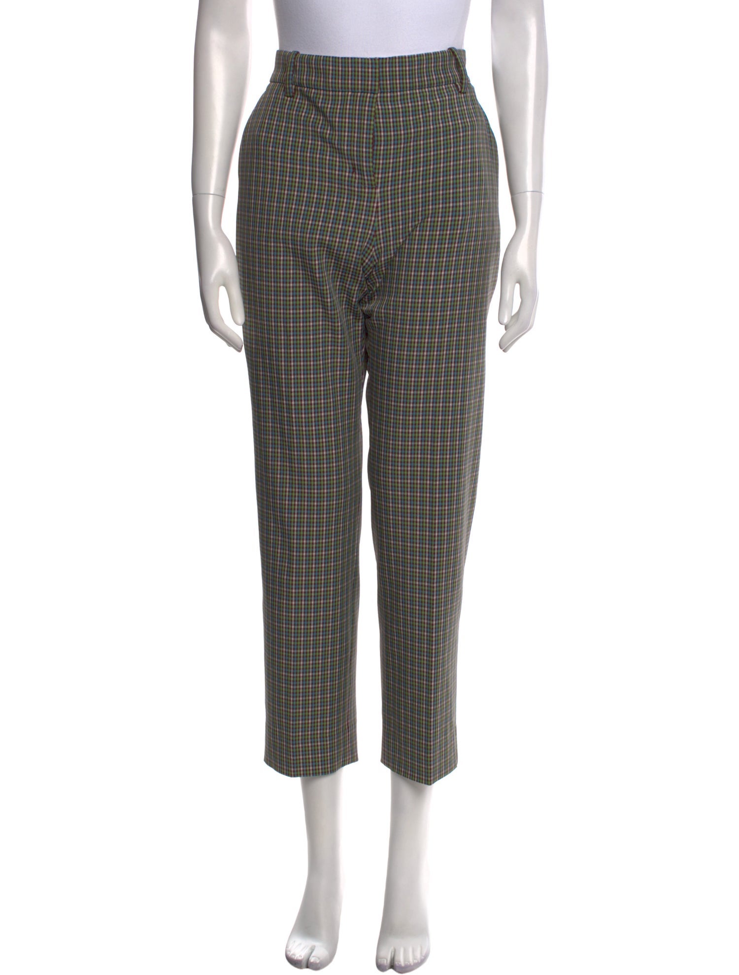 Tory Burch Plaid Print Straight Leg Pants