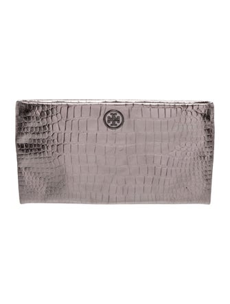 Tory Burch Embossed Leather Clutch