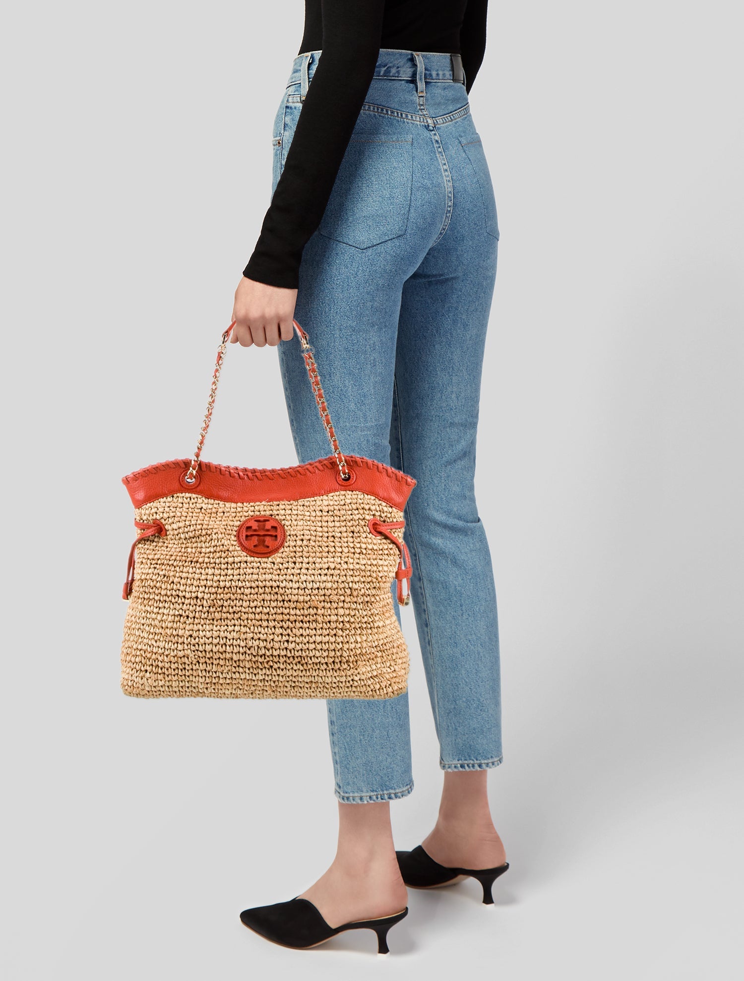 Tory Burch Raffia Shoulder Bag