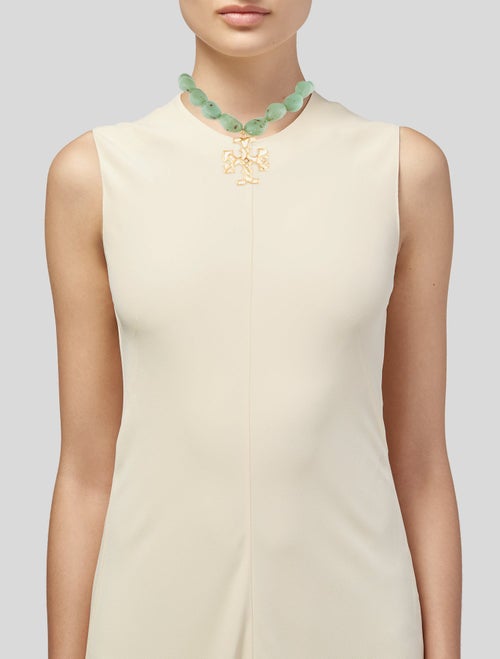 Tory Burch Swirled Resin Bead Roxanne Pendant Necklace