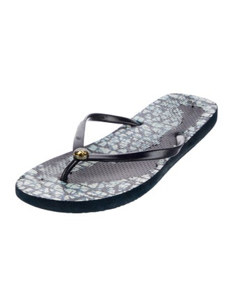 Tory Burch Signature Logo Rubber Flip Flops