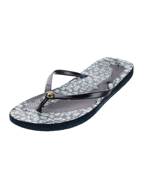 Tory Burch Signature Logo Rubber Flip Flops