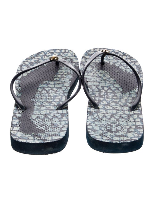 Tory Burch Signature Logo Rubber Flip Flops