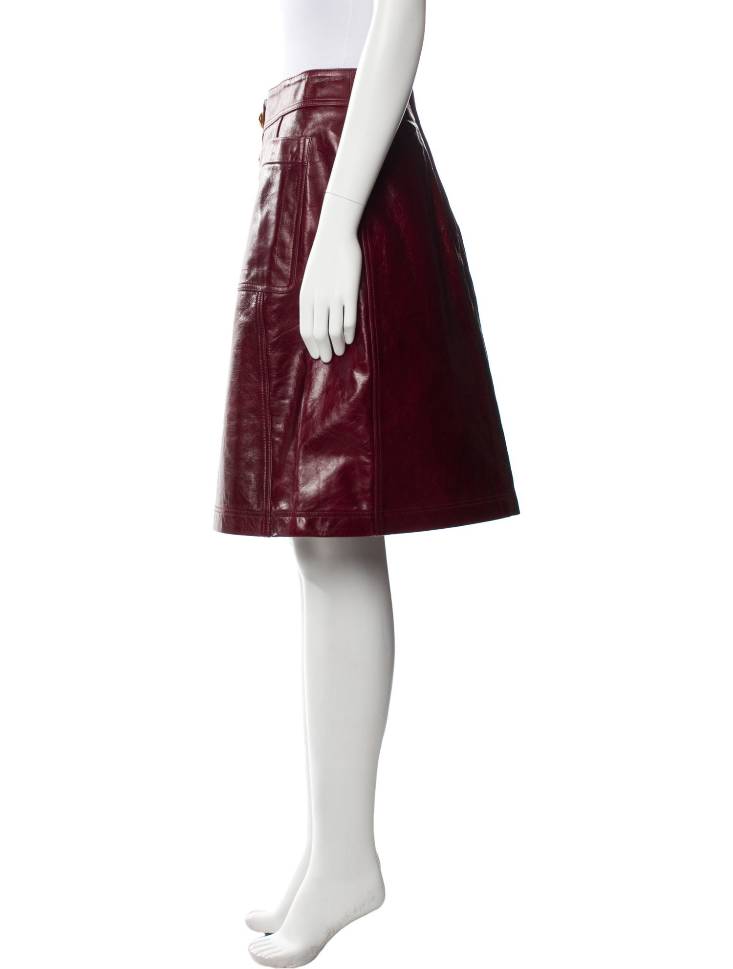 Tory Burch Leather Knee-Length Skirt