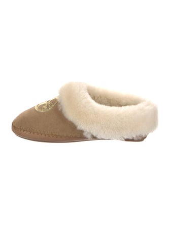 Tory Burch Suede Fur Trim Flats