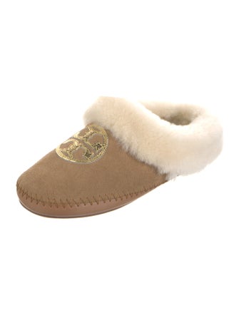 Tory Burch Suede Fur Trim Flats