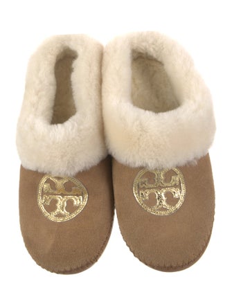 Tory Burch Suede Fur Trim Flats