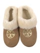 Tory Burch Suede Fur Trim Flats