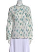 Tory Burch Printed Long Sleeve Button-Up Top
