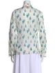 Tory Burch Printed Long Sleeve Button-Up Top