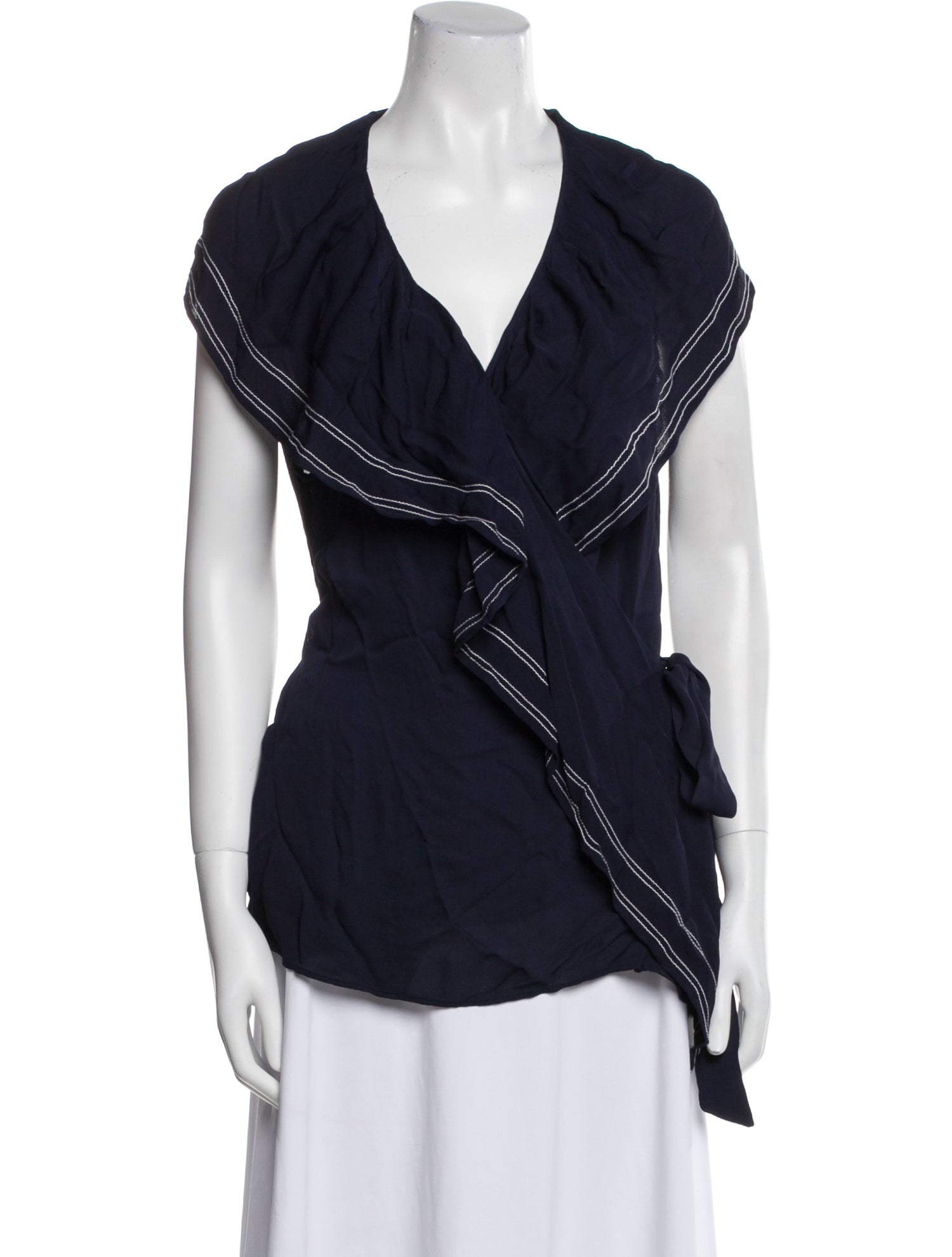 Tory Burch V-Neck Short Sleeve Top