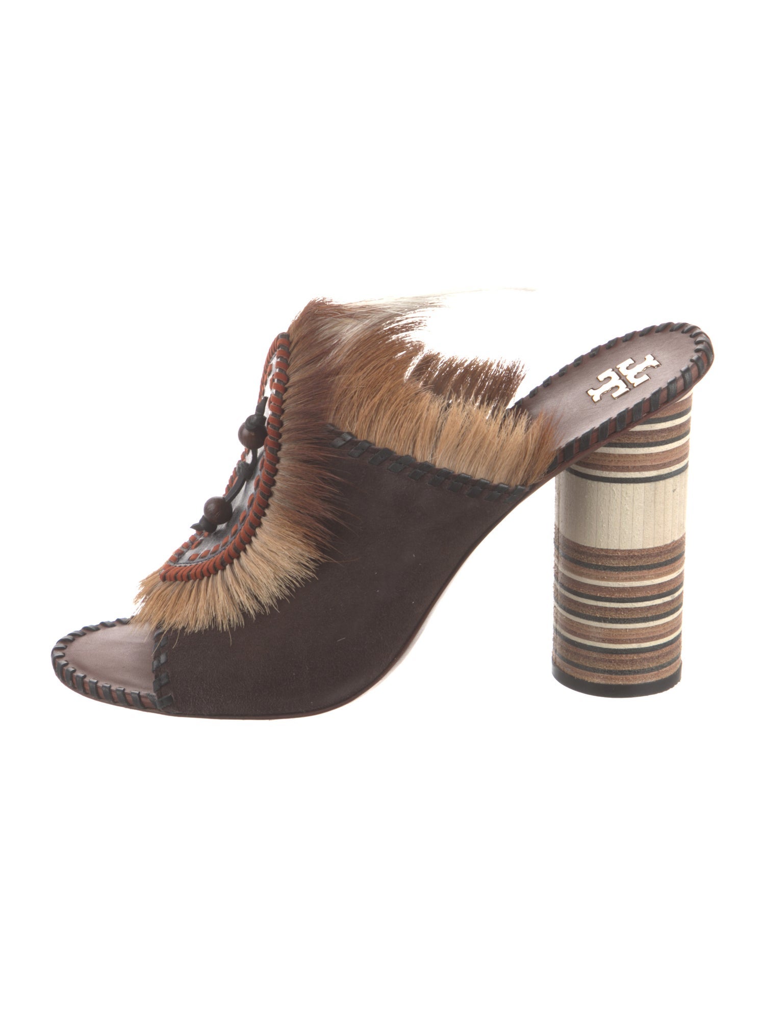 Tory Burch Suede Printed Slides