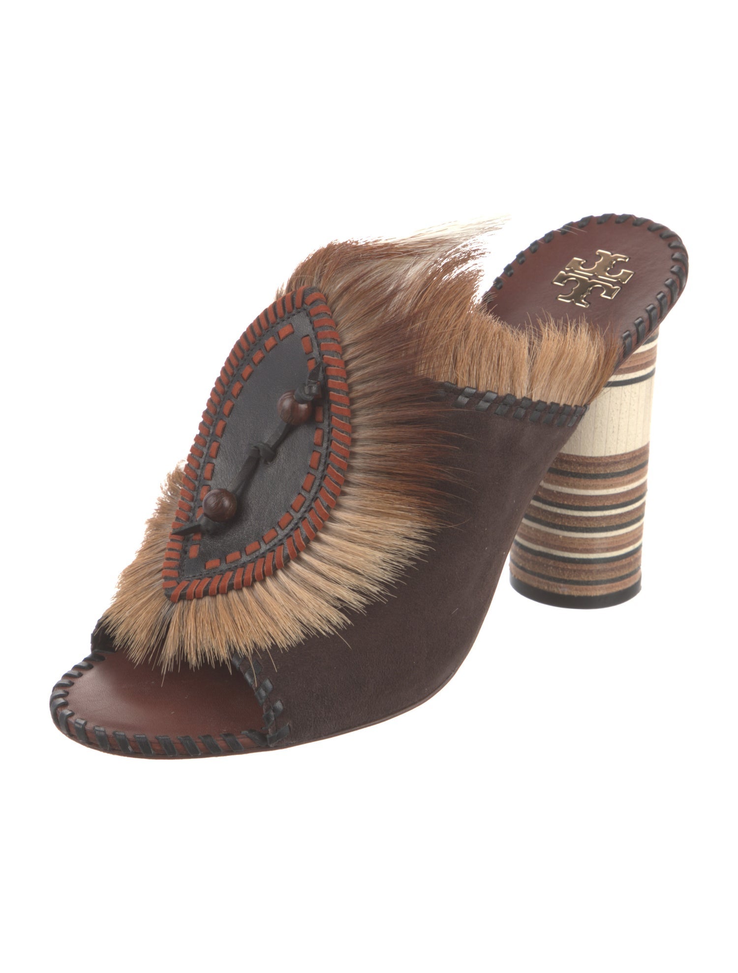 Tory Burch Suede Printed Slides