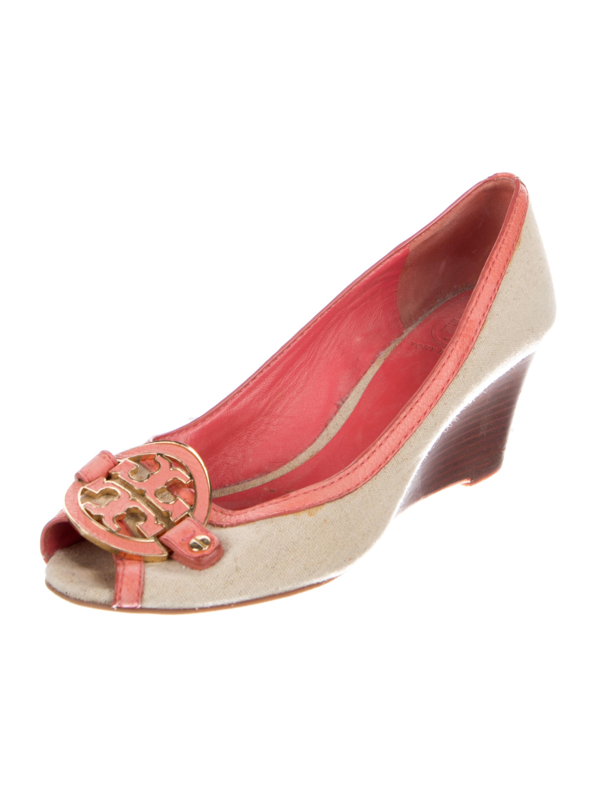 Tory Burch Canvas Colorblock Pattern Pumps