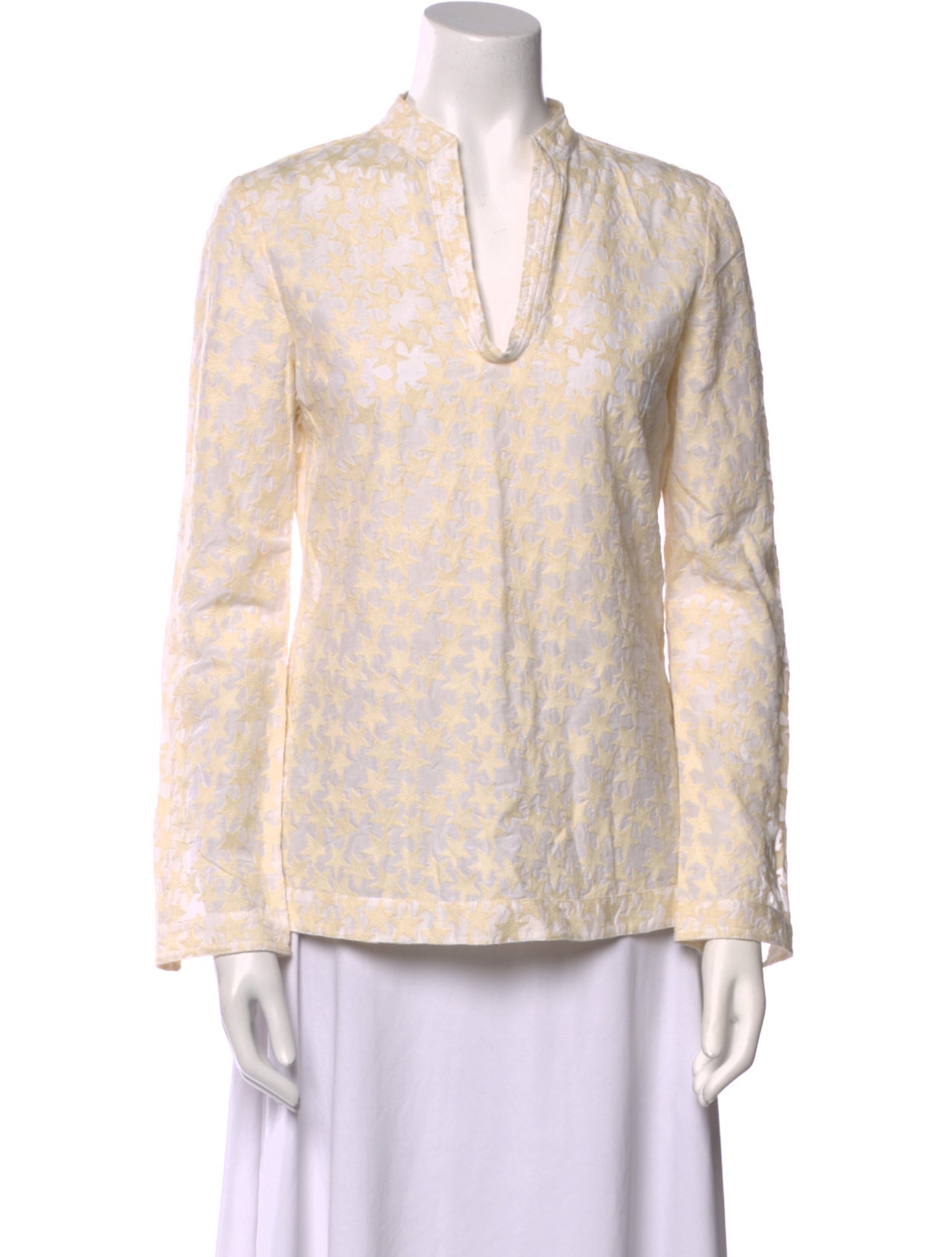 Tory Burch Floral Print V-Neck Blouse