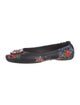 Tory Burch Leather Floral Print Ballet Flats