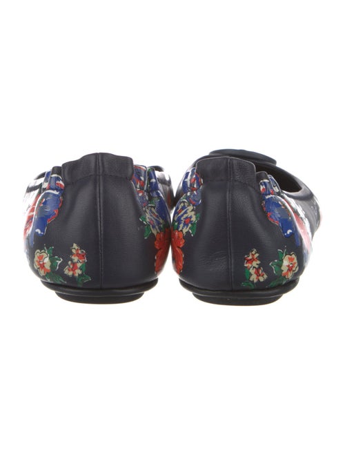 Tory Burch Leather Floral Print Ballet Flats