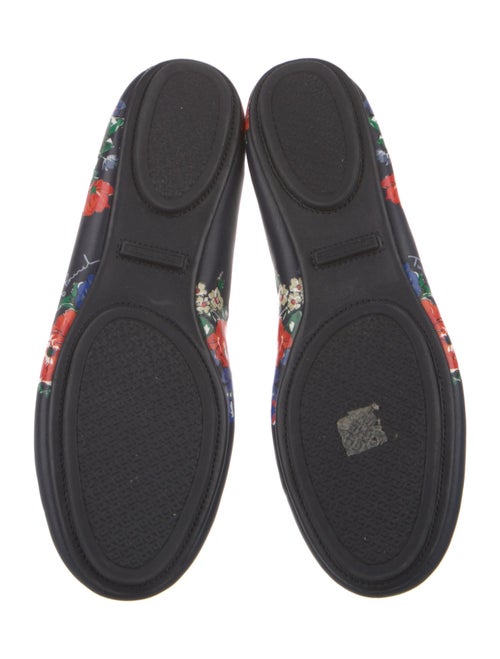 Tory Burch Leather Floral Print Ballet Flats
