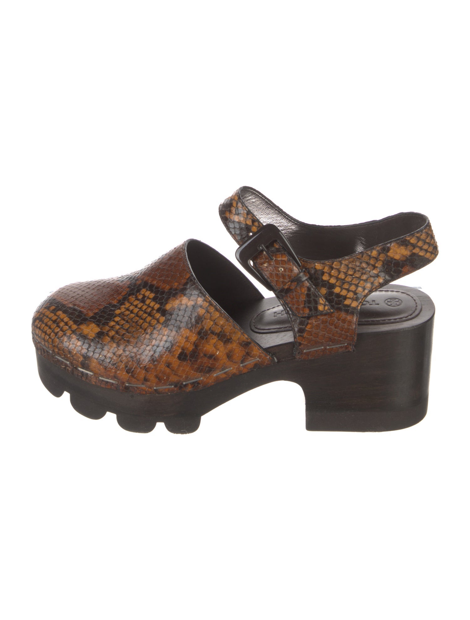 Tory Burch Leather Animal Print Mules