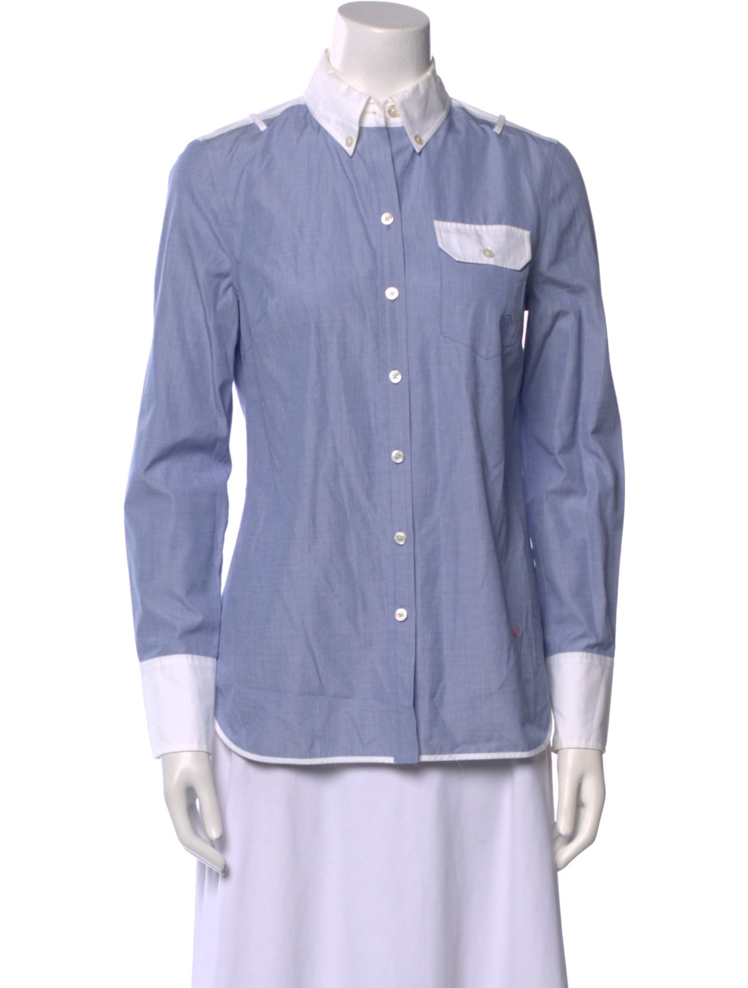 Tory Burch Long Sleeve Button-Up Top