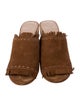 Tory Burch Suede Fringe Trim Accent Slides