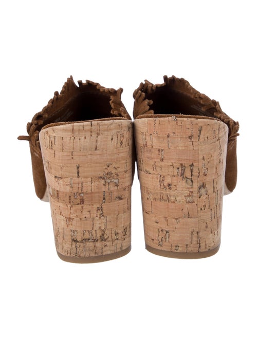 Tory Burch Suede Fringe Trim Accent Slides