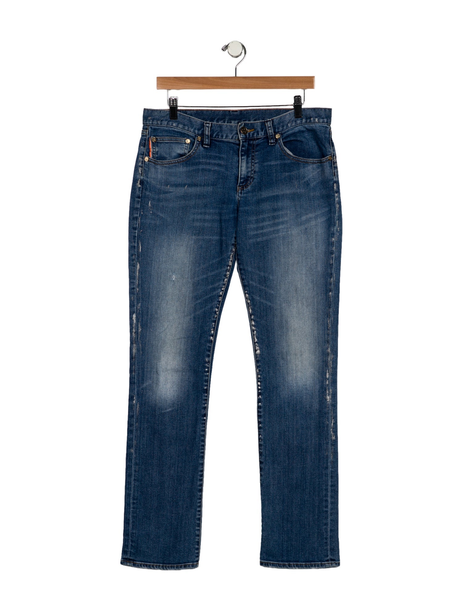Tory Burch Low-Rise Straight Leg Jeans