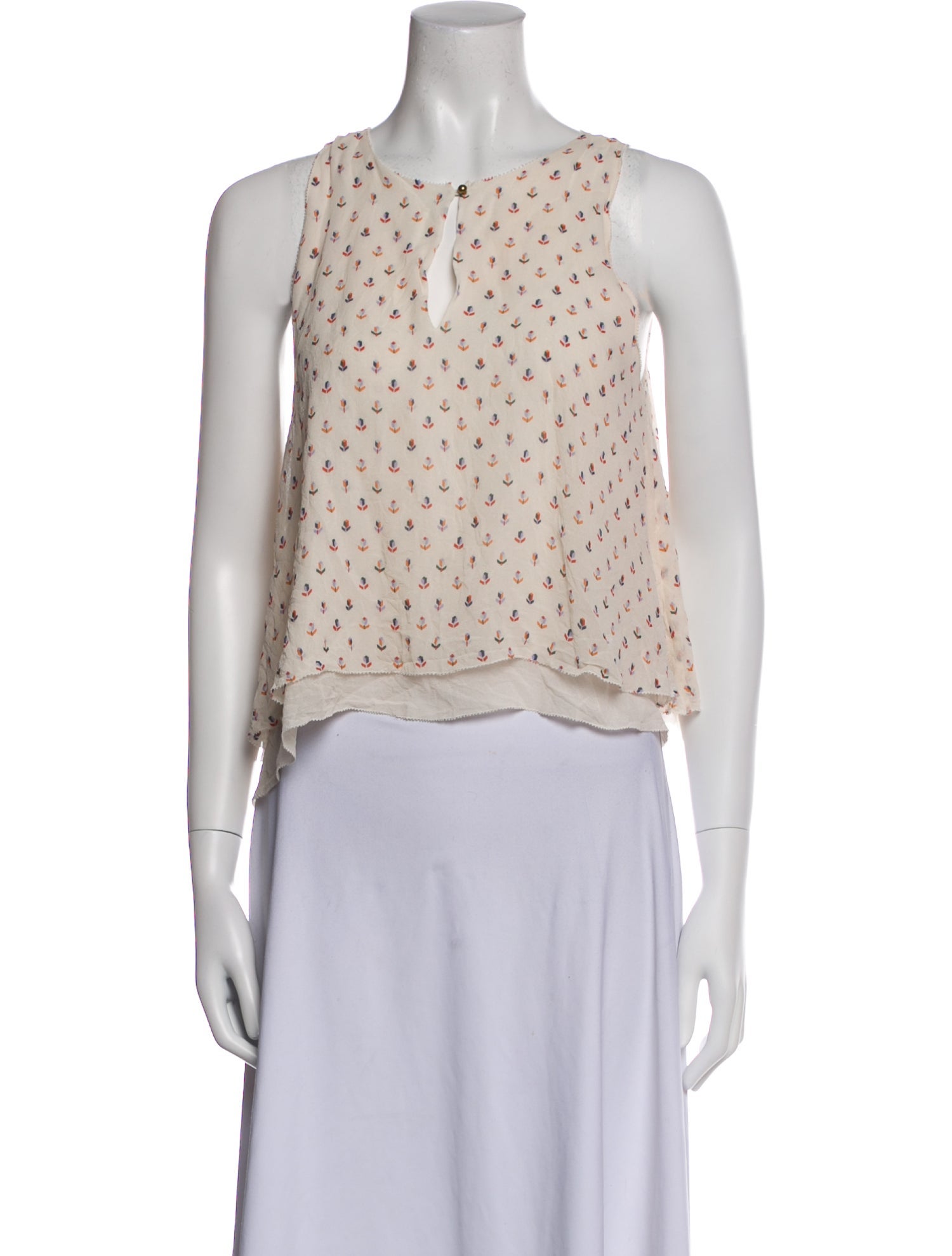 Tory Burch Silk Printed Crop Top